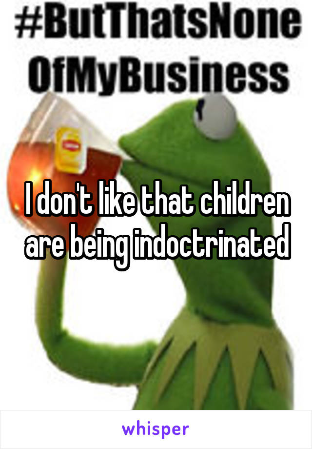 I don't like that children are being indoctrinated