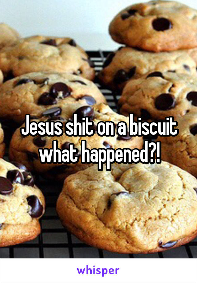 Jesus shit on a biscuit what happened?!