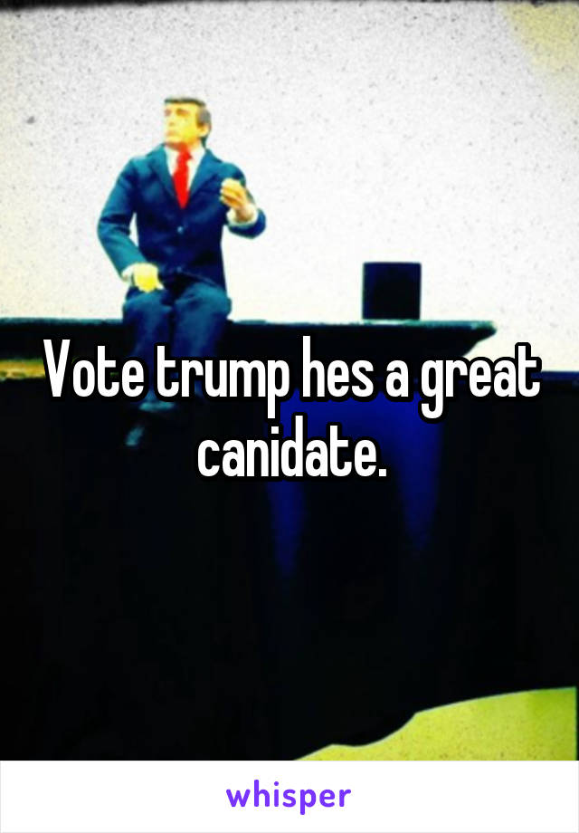 Vote trump hes a great canidate.