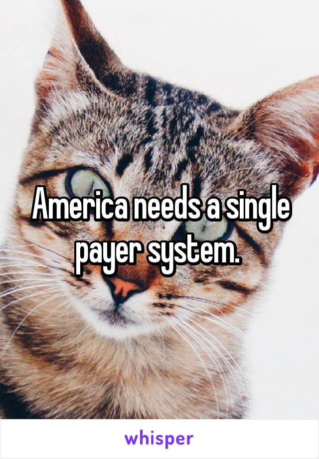 America needs a single payer system. 