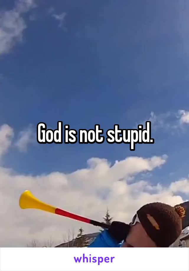 God is not stupid.