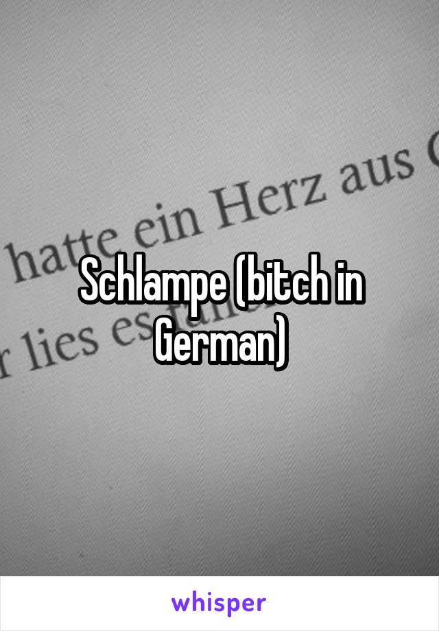 Schlampe (bitch in German)