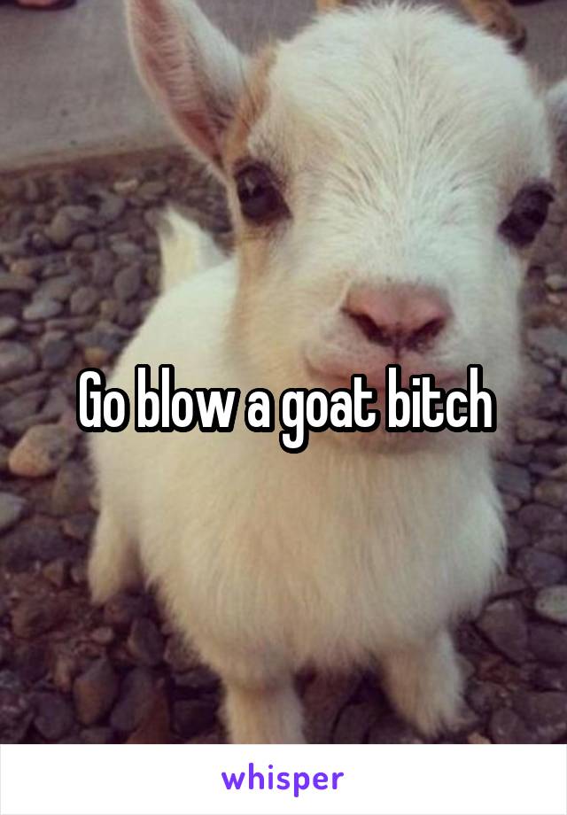 Go blow a goat bitch