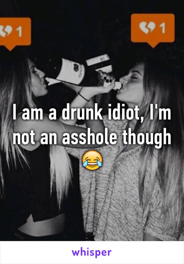 I am a drunk idiot, I'm not an asshole though 😂