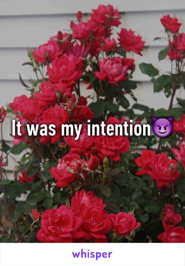 It was my intention😈