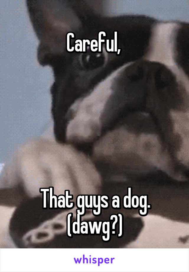 Careful, 





That guys a dog.
(dawg?)