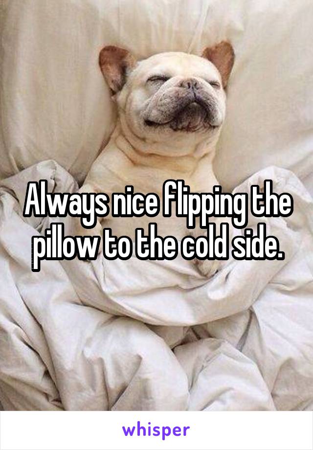 Always nice flipping the pillow to the cold side.