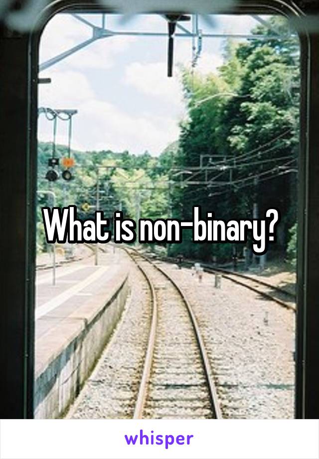 What is non-binary?
