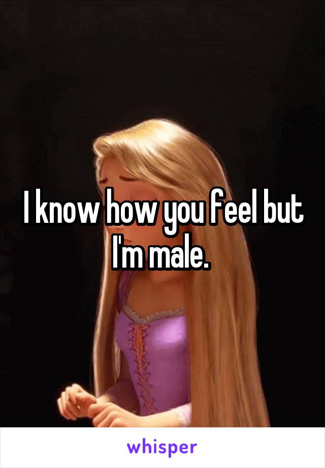 I know how you feel but I'm male. 