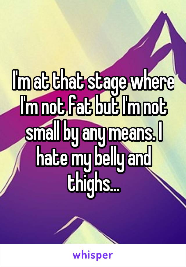 I'm at that stage where I'm not fat but I'm not small by any means. I hate my belly and thighs...