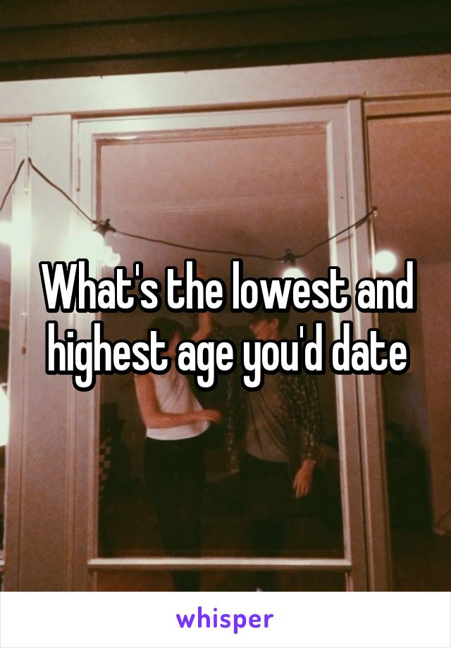 What's the lowest and highest age you'd date