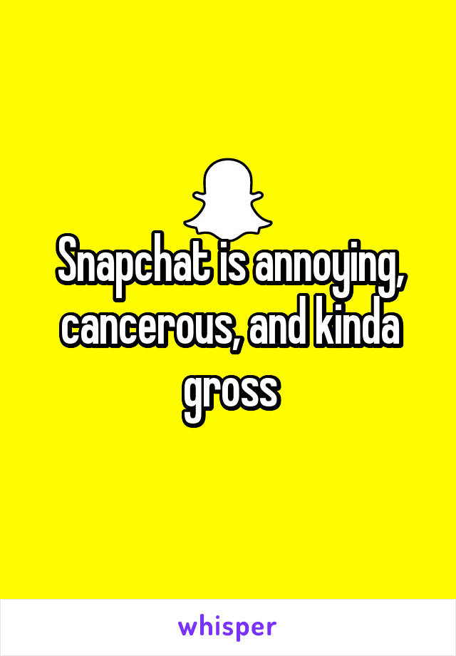 Snapchat is annoying, cancerous, and kinda gross