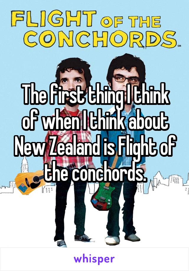 The first thing I think of when I think about New Zealand is Flight of the conchords.