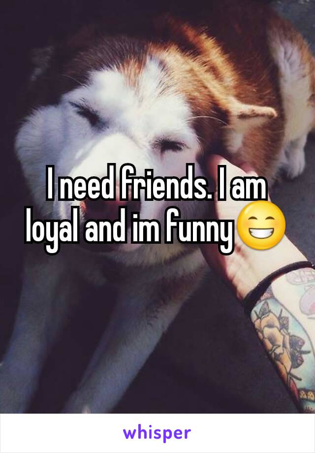 I need friends. I am loyal and im funny😁