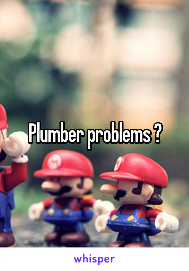 Plumber problems ?