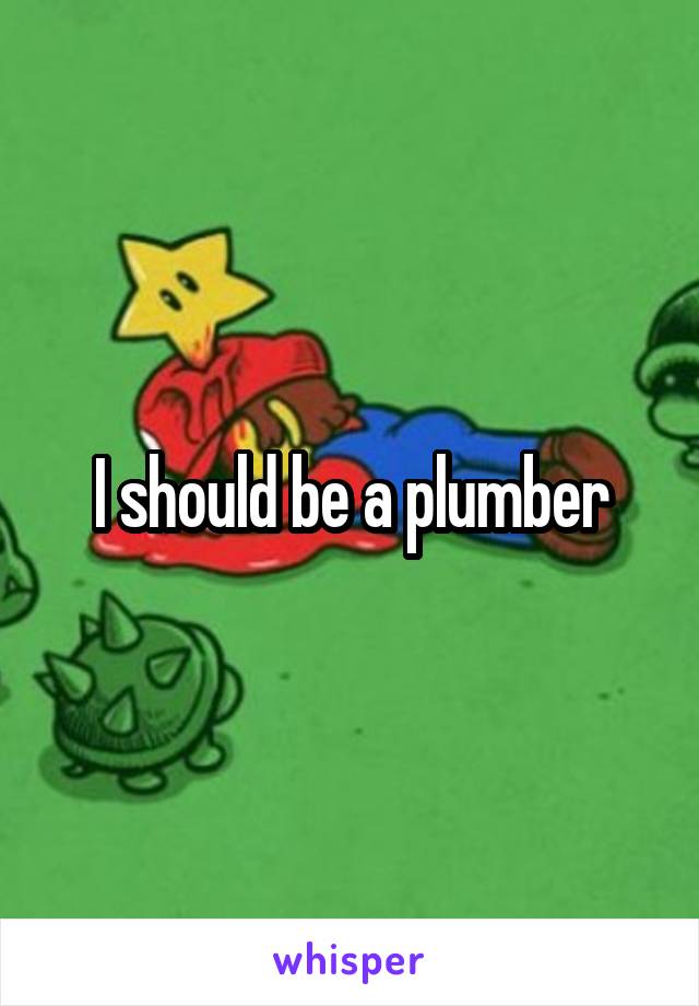 I should be a plumber