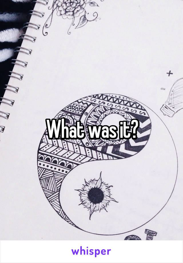 What was it?