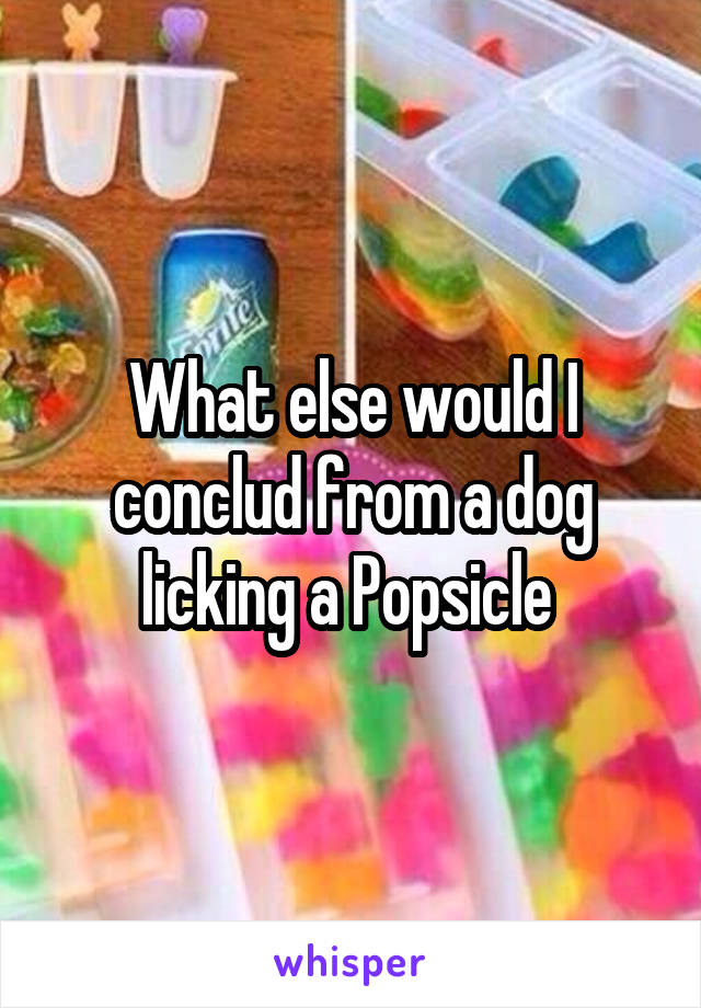 What else would I conclud from a dog licking a Popsicle 