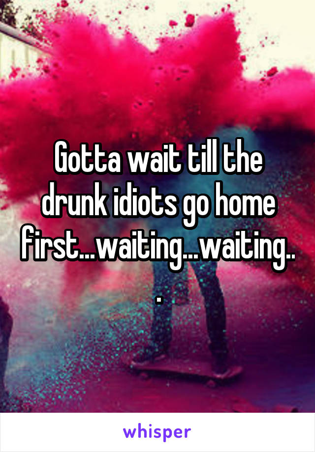 Gotta wait till the drunk idiots go home first...waiting...waiting...