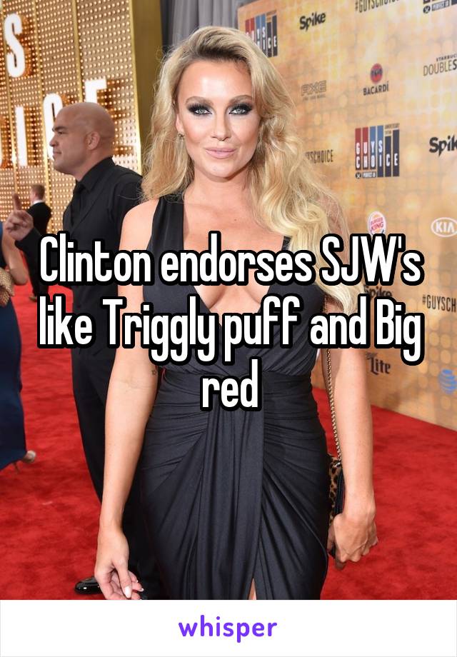 Clinton endorses SJW's like Triggly puff and Big red