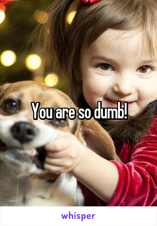 You are so dumb!