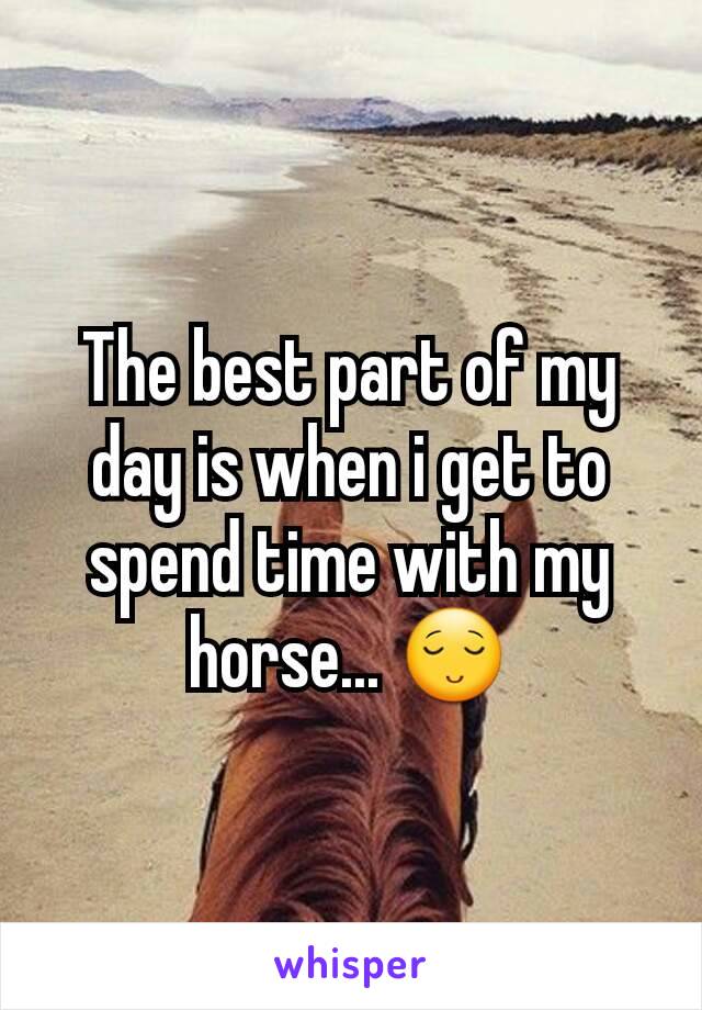 The best part of my day is when i get to spend time with my horse... 😌
