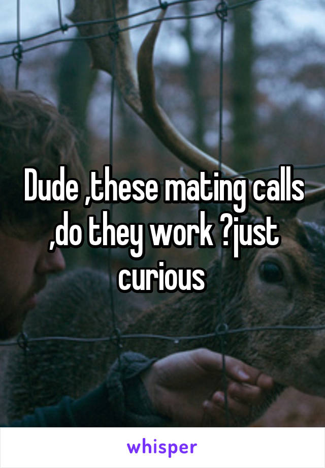 Dude ,these mating calls ,do they work ?just curious 