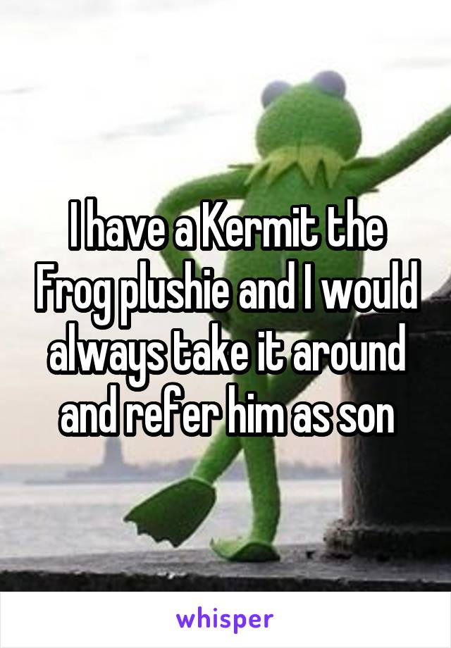 I have a Kermit the Frog plushie and I would always take it around and refer him as son