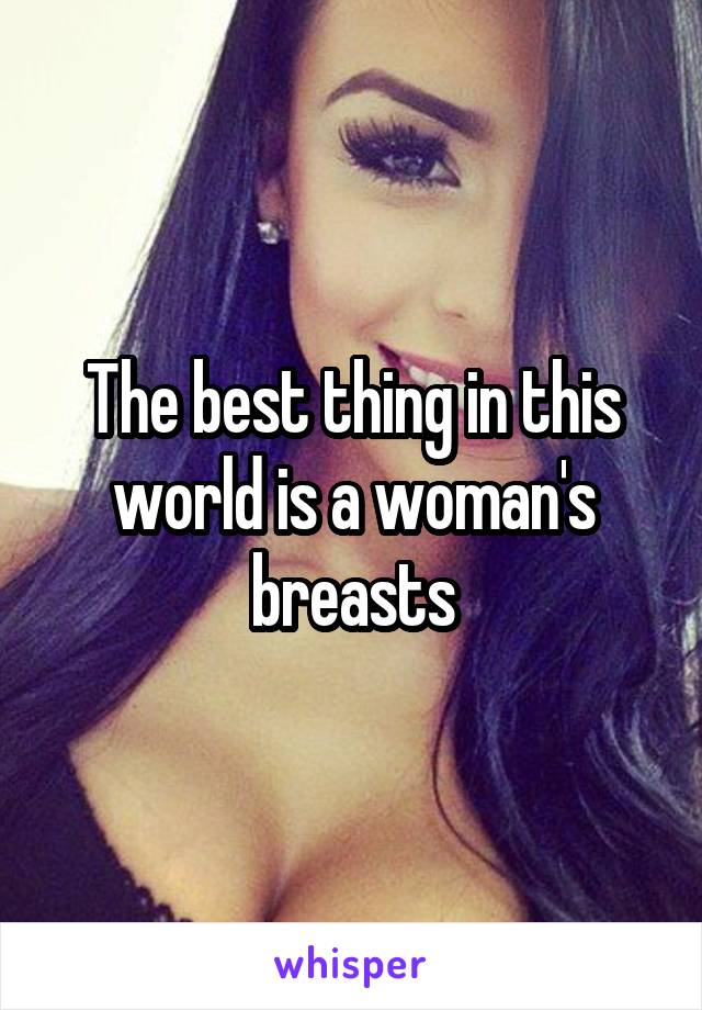 The best thing in this world is a woman's breasts