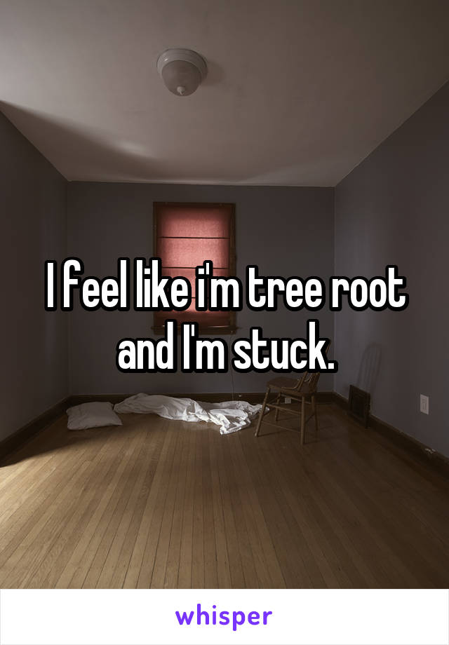 I feel like i'm tree root and I'm stuck.