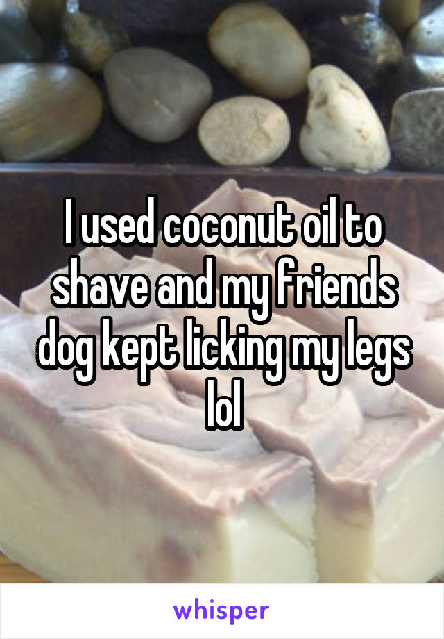 I used coconut oil to shave and my friends dog kept licking my legs lol