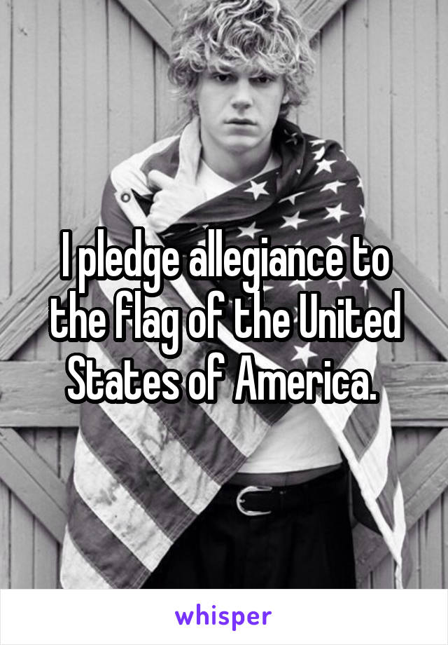 I pledge allegiance to the flag of the United States of America. 