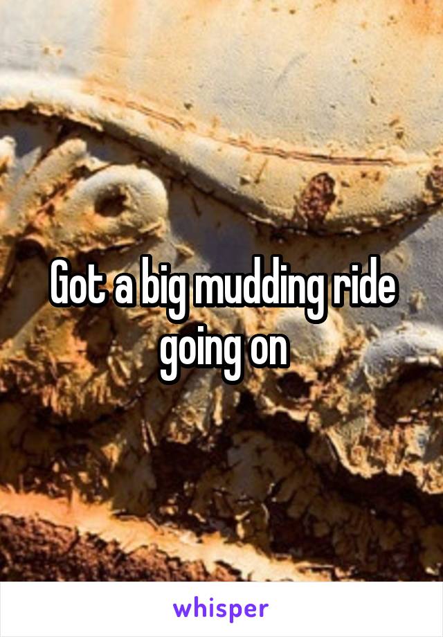 Got a big mudding ride going on