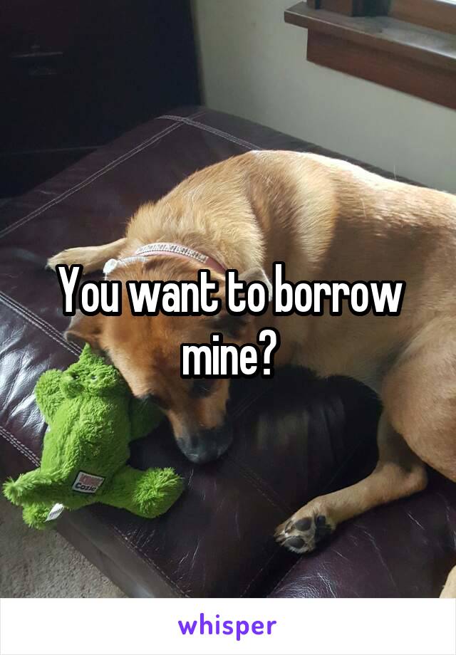 You want to borrow mine?