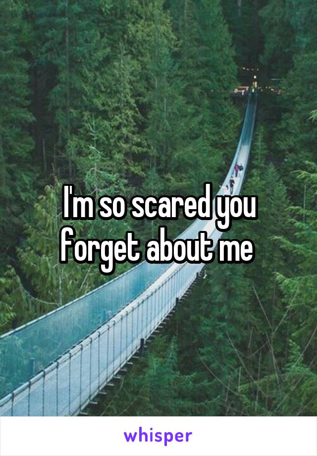I'm so scared you forget about me 
