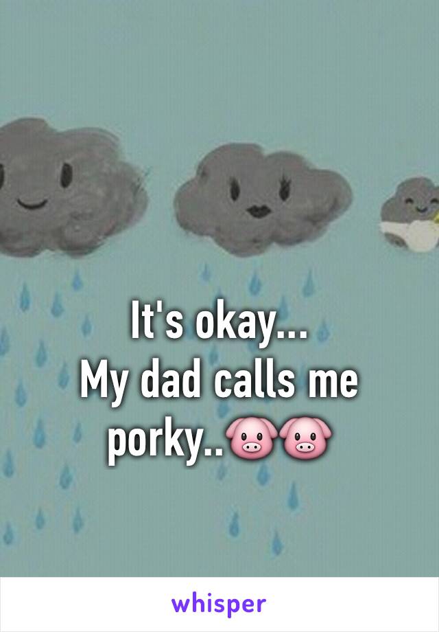 It's okay...
My dad calls me porky..🐷🐷