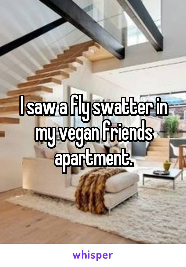 I saw a fly swatter in my vegan friends apartment.