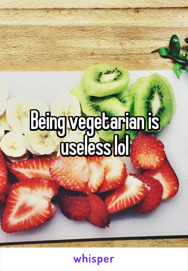 Being vegetarian is useless lol