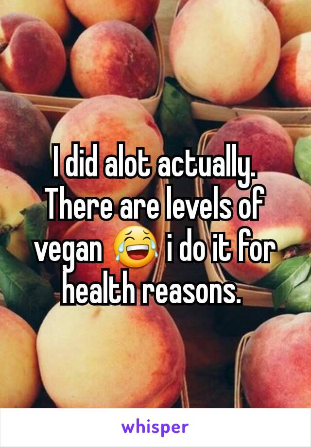 I did alot actually. There are levels of vegan 😂 i do it for health reasons. 