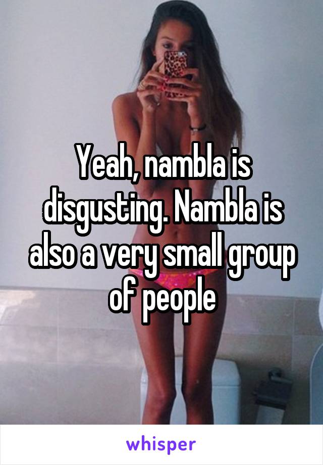 Yeah, nambla is disgusting. Nambla is also a very small group of people