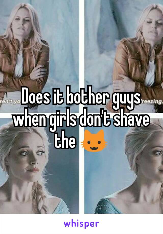 Does it bother guys when girls don't shave the 😺