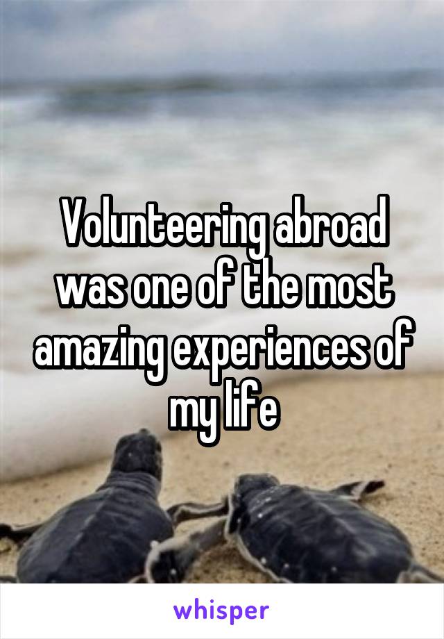 Volunteering abroad was one of the most amazing experiences of my life