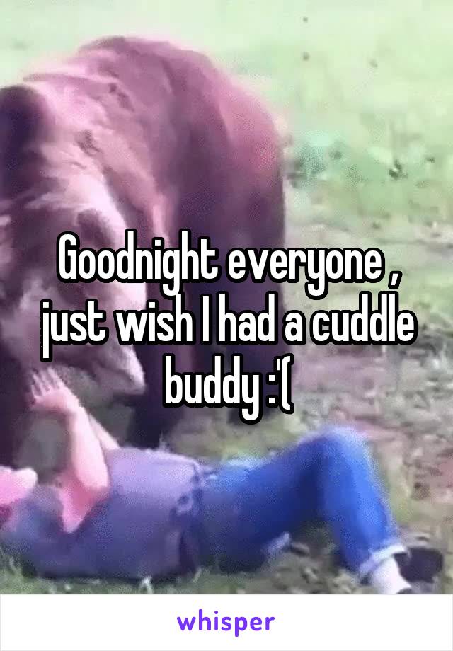 Goodnight everyone , just wish I had a cuddle buddy :'(