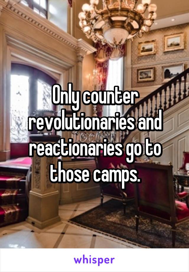Only counter revolutionaries and reactionaries go to those camps.