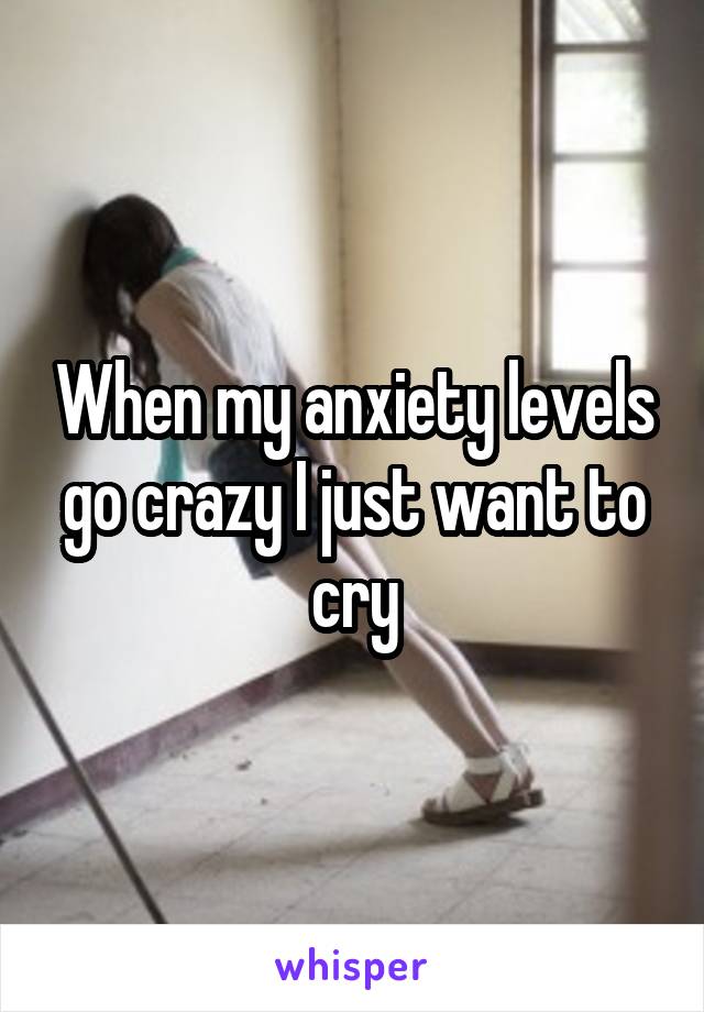 When my anxiety levels go crazy I just want to cry