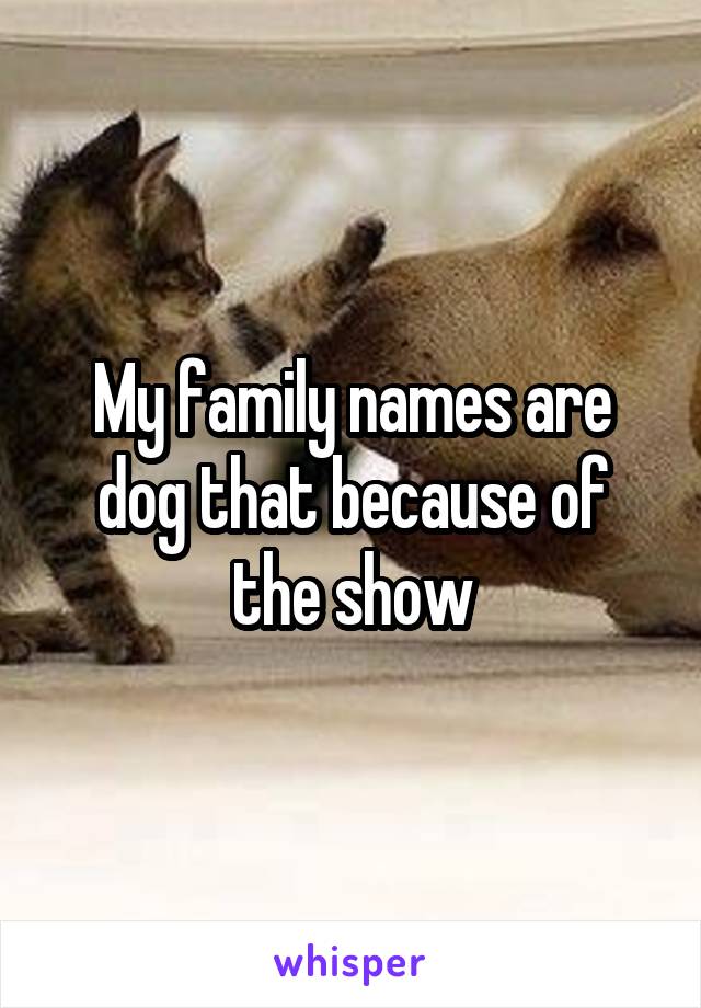 My family names are dog that because of the show