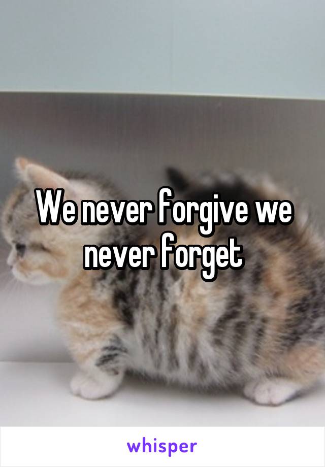 We never forgive we never forget