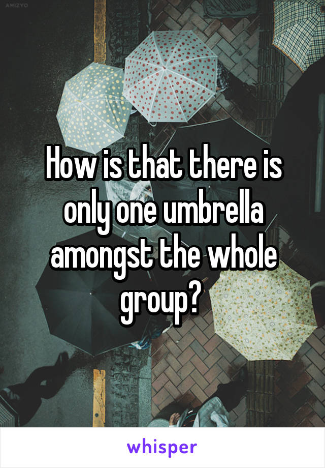 How is that there is only one umbrella amongst the whole group? 