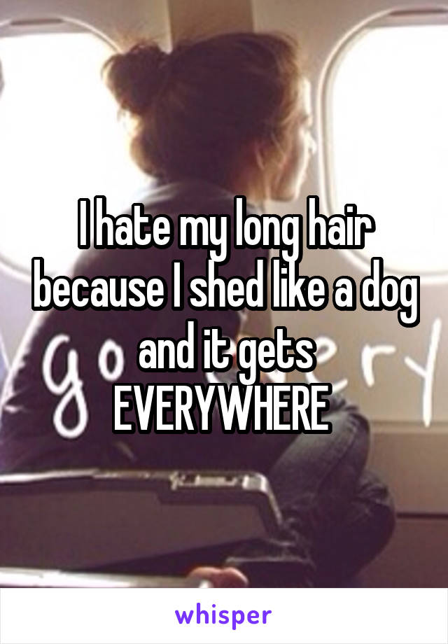 I hate my long hair because I shed like a dog and it gets EVERYWHERE 