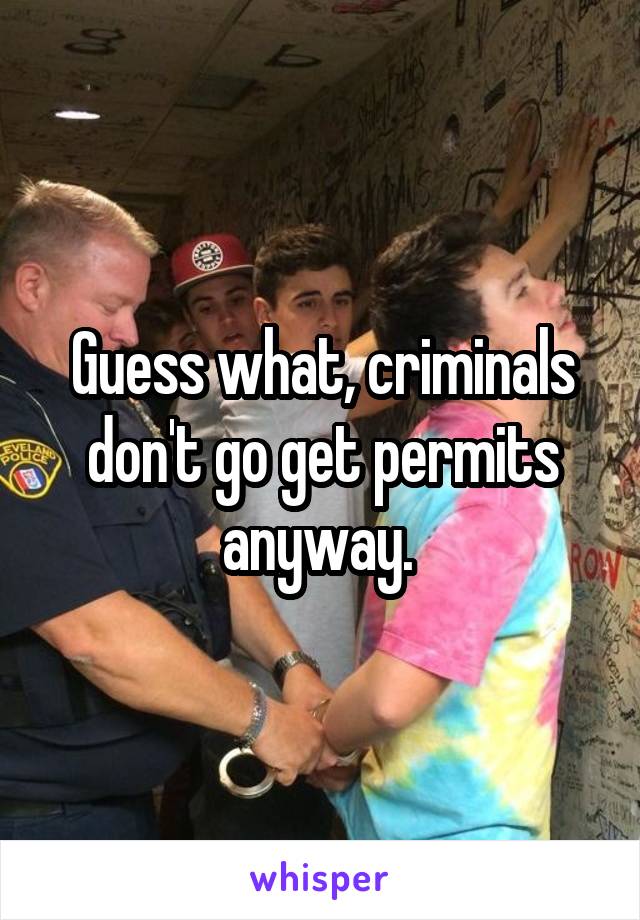 Guess what, criminals don't go get permits anyway. 